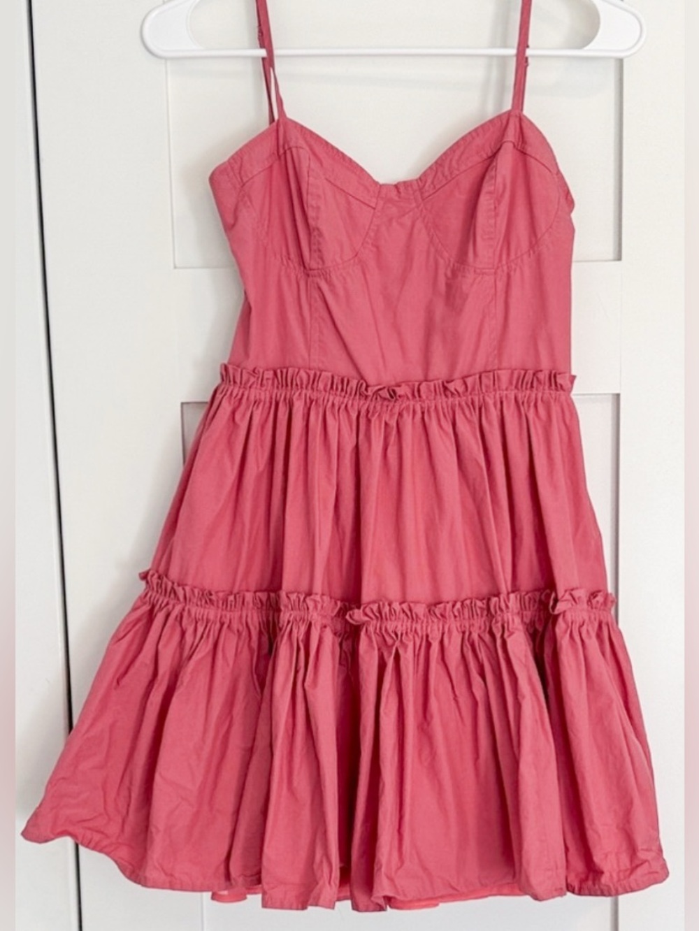 Dusty Rose Tiered Mini Dress Sweetheart Neckline Corset Feminine Ruffle Dress